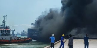 KMP Mutiara Berkah I Terbakar Sesaat Selesai Muat