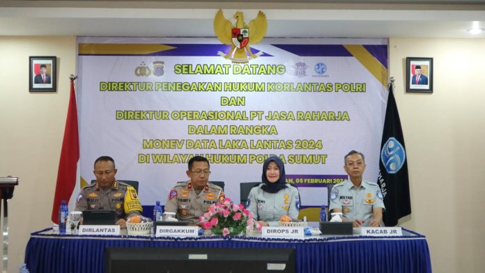 Monev jasa raharja bersama korlantas polri Jasa Raharja Bersama Korlantas Polri Gelar Monev Data Laka Lantas 2024 Sumut