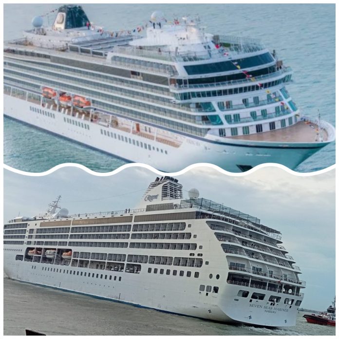 Kapal pesiar MS. Seven Seas Mariner dan MS. Viking Orion bergantian sandar di Tanjung Perak. Berulang, Dua Kapal Pesiar Asing Sandar di Tanjung Perak Secara Berturut-turut