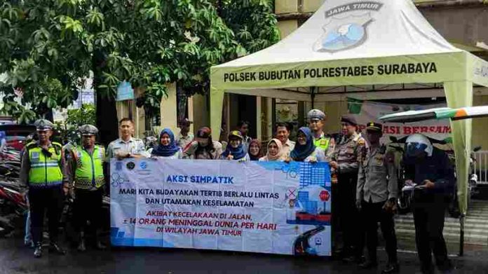 Jasa Raharja Surabaya Gelar Aksi Simpatik Sebagai Upaya Pencegahan Fatalitas Korban Laka Lantas  